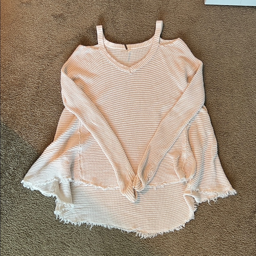 Free People Cream Off-the-Shoulder Sweater